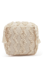 Embroidered Tassel Pouf